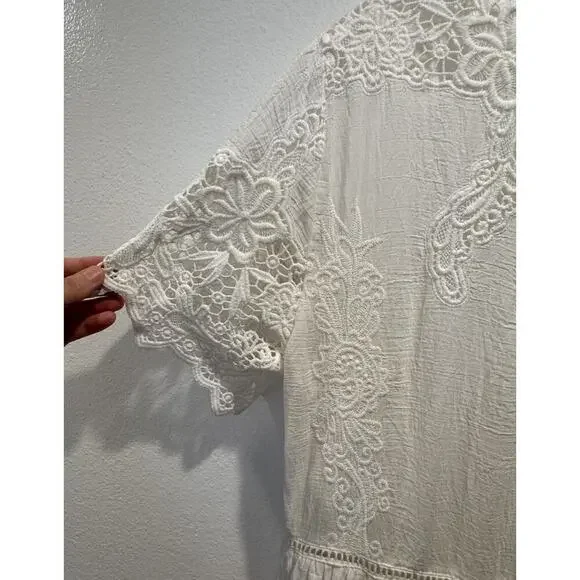Spell & Gypsy Large Magnolia White Lace Eyelet Embroidered Babydoll Dress READ - Picture 5 of 14